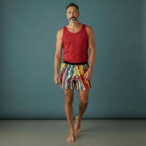 Tachuntfish XXXL Diver Biggies Abstract Paint Splash Swim Trunk Board Shorts Men